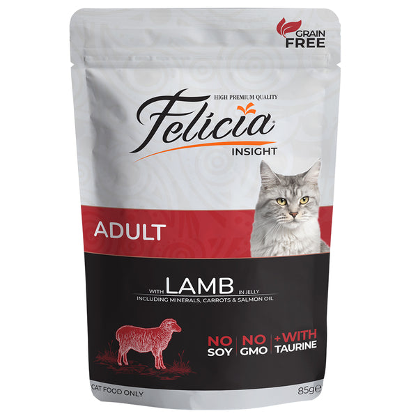 Felicia Tahılsız Pouch Yetişkin Kuzu Etli Yaş Kedi Maması 85 gr