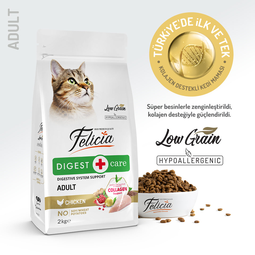 Felicia Kolajen Destekli Hipoalerjenik Tavuklu Yetişkin Kedi Maması 2KG