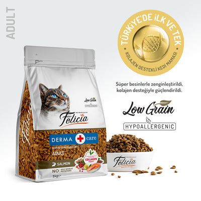 Felicia Kolajen Destekli Hipoalerjenik Somonlu Yetişkin Kedi Maması 1KG