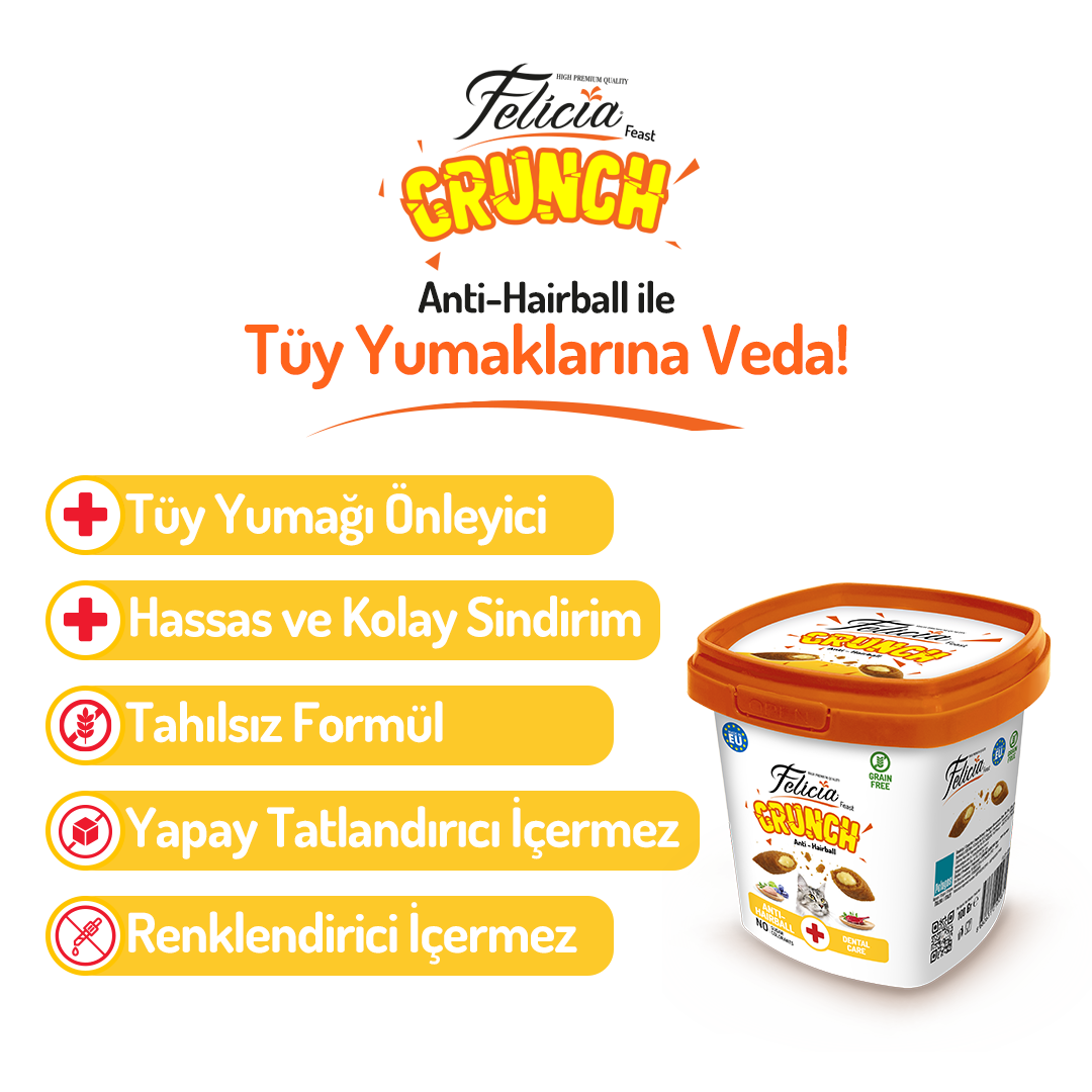 Felicia Hairball Kedi Crunch Ödül Maması