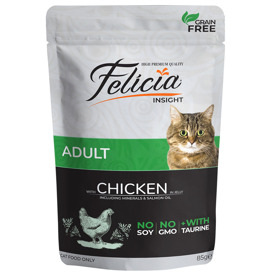 Felicia Tahılsız Pouch Yetişkin Tavuklu Yaş Kedi Maması  85 gr