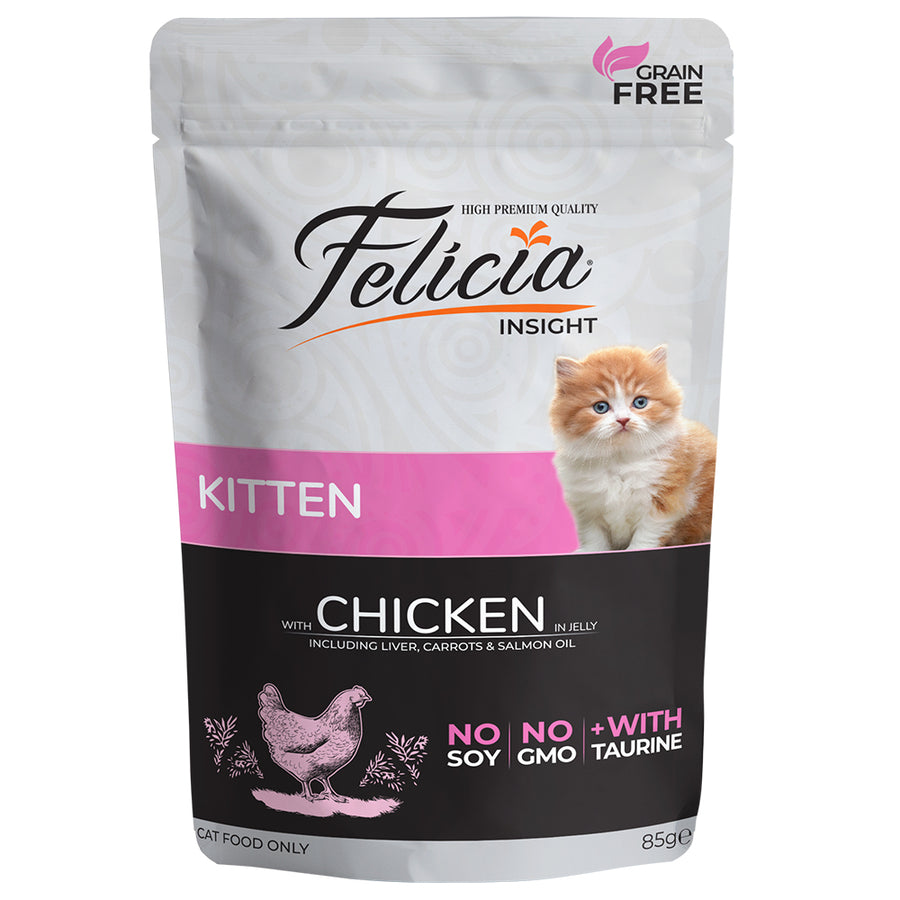 Felicia Tahılsız Pouch Yavru Tavuklu Yaş Kedi Maması  85 gr