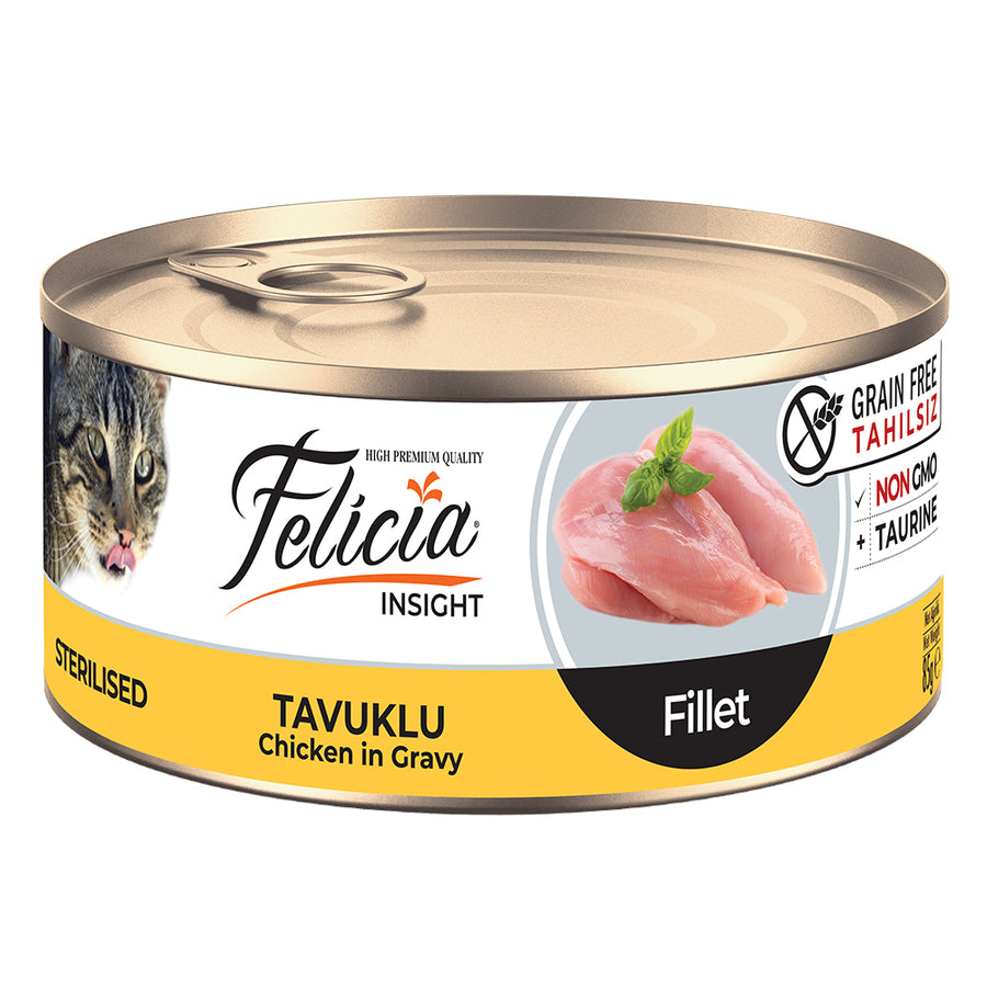 Felicia Tahılsız Konserve Sterilised - Tavuklu Fileto Yaş Kedi Maması 85 gr